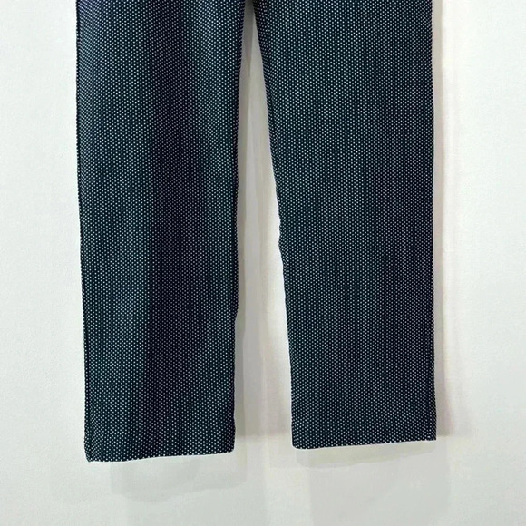 Navy Blue Polkadot Zip Front Stretch Pants Size 10 - Picture 3 of 11